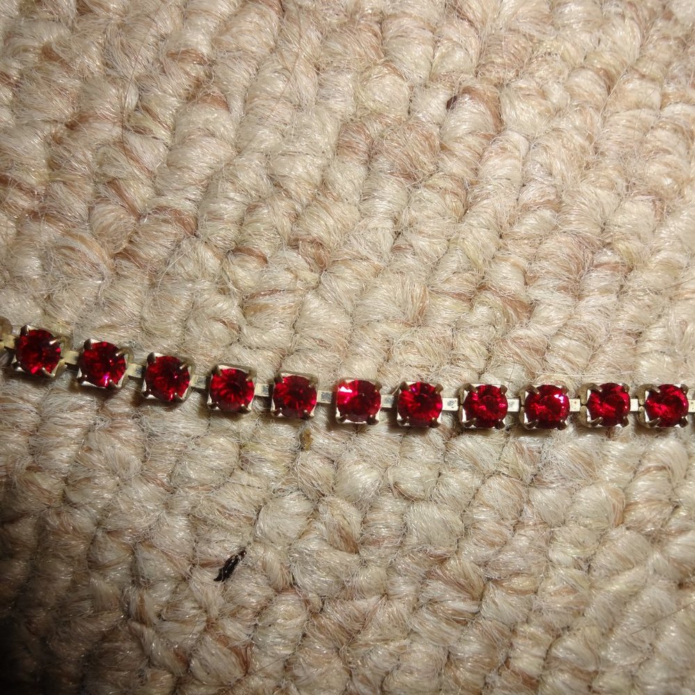 Ruby Red Color Rhinestone Belt Fits All Sizes - Picture 2 of 3